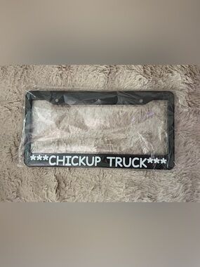 Black "CHICKUP TRUCK" License Plate Frame - NWT 🩵🐥🛻🩵